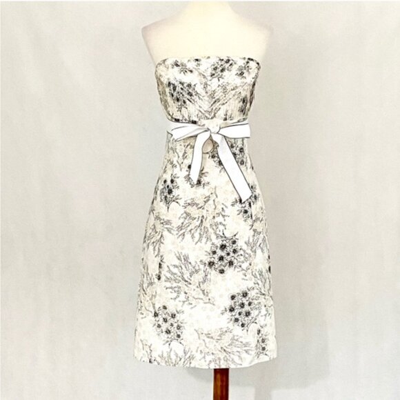 WHBM Silk/Cotton Blend Strapless Dress - Picture 2 of 11